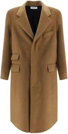 Saint Laurent Bruine Oversized Wollen Jas Aw 24 - Heren - Mantel - Bruin - M - Wol - Jassen