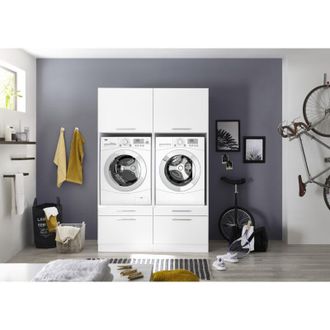 Respekta Mobile per lavatrice, mobile per asciugatrice, design stabile, 135 cm, bianco, Clara Respecta