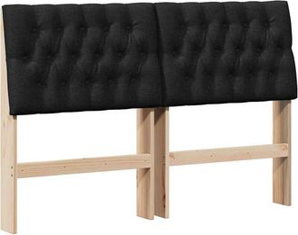 vidaXL Cabecero Tapizado Negro 140 Cm Madera De Pino Macizo Vidaxl