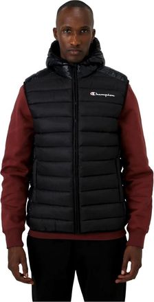 Champion Zwarte polygevulde vest met logo - Heren - Bodywarmers - Zwart - XL - Jassen