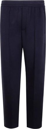 Emporio Armani Double-jersey broek met Micro Eagle Logo Band - Heren - Straight fit broeken - Zwart - M - Katoen - Broeken