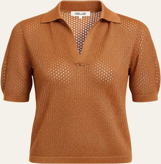 Diane Von F&uuml;rstenberg Maren Shimmer Mesh Knit Sweater