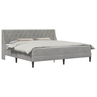 vidaXL Estructura De Cama Con Colch&oacute;n Gris Claro 200 X 200 Cm Vidaxl