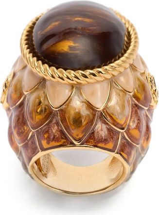 Roberto Cavalli Anello effetto squame con pietra - Oro