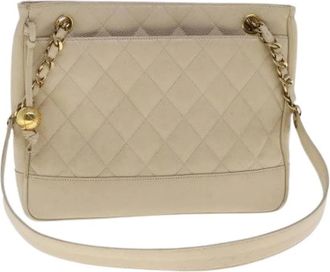 Chanel Pre-owned Shoulder Bags, female, Beige, Size: ONE SIZE Pre-owned Vintage Shoulder Bag