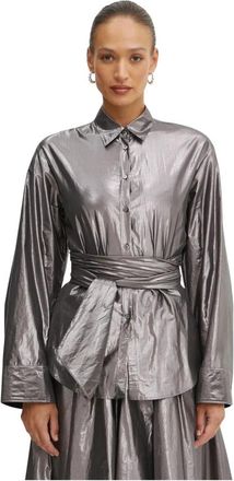 Forte_Forte My Shirt - Dames - Overhemden - Grijs - M - Katoen - Overhemden