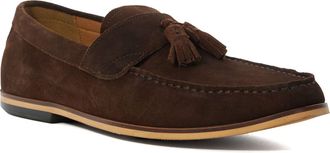 Dune London Mens Bertie - Suede Tassel Loafers - Brown - Size UK 10