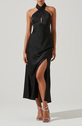 ASTR the Label Marissa Halter Cocktail Dress in Black at Nordstrom Rack, Size Small