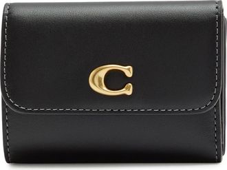 Coach Logo Leather Wallet - Black - One Size