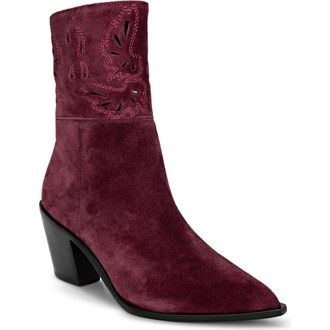 L'agence Anne Western Boot in Burgundy Suede at Nordstrom Rack, Size 7