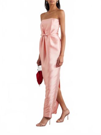 Bernadette Strapless Taffeta Gown In Warm Pink