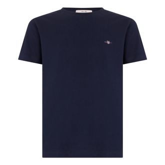 GANT Piqu&eacute; T-Shirt - Heren - T-shirts - Blauw - L - Katoen - Tops