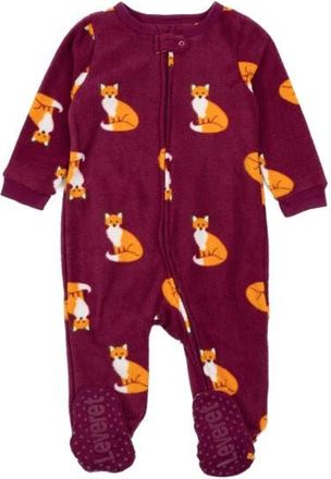 Leveret Kids Fleece Footed Printed Holiday Pajamas in Fox at Nordstrom, Size 2T
