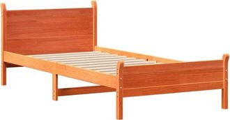 vidaXL Bed Frame without Mattress Wax Brown 75x190 cm Small Single Solid Wood Pine Vidaxl