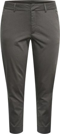Kaffe Curve Donkere Schaduw Cropped Chino Broek - Dames - Chinos - Zwart - 4XL - Broeken