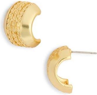 Karine Sultan Chain Textured Mini Hoop Earrings in Gold at Nordstrom Rack