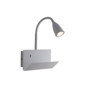 Netlighting Gulp Flexible Arm Reading Usb Wall Lamp Shelf White GU10