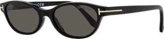 Tom Ford Womens Chloe-02 Oval Sunglasses TF1310 01A Black 52mm