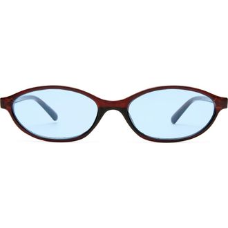 AIRE Earthshine 54mm Oval Sunglasses in Chestnut /Sky Blue Tint at Nordstrom