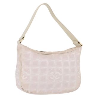 Chanel Travel Line Zip Hobo Nylon Pink Nylon Handbag (Pre-Owned)