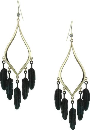 Olivia Welles Patina Feather Drop Earrings in Gold/green at Nordstrom Rack