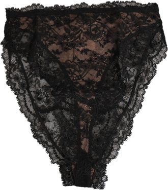 Dolce & Gabbana Black Floral Lace Mesh High Brief Panty Womens Underwear