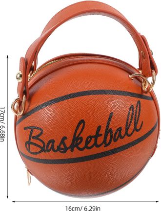 Kesyoo Creative Basketball Themed Shoulder Handbag Mini Round Crossbody Bag for Casual Ladies