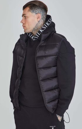 Siksilk Steppjacke SIKSILK Siksilk Steppjacke Gilet, Herren, Gr. XXL, schwarz, Obermaterial: 100% Polyamid PA., Jacken Steppjacke