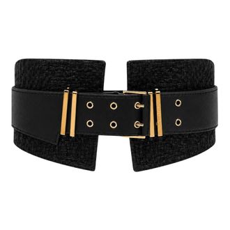 Elisabetta Franchi Corset Riem met Hoge Taille - Dames - Riemen - Zwart - S - Leer - Accessoires