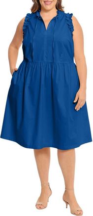 Maggy London Solid Poplin Trapeze Dress in Directoire Blue at Nordstrom Rack, Size 14W