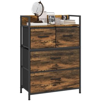 HOMCOM Mueble organizador 60x29x85 cm marr&oacute;n r&uacute;stico