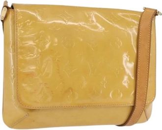 Louis Vuitton Pre-owned Vintage Schoudertas van Gepatenteerd Leer - Dames - Vintage Schoudertas - Beige - ONE Size - Leer - Vintage