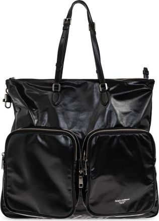 Dolce & Gabbana Leren Shopper Tas - Heren - Shoppers - Zwart - ONE Size - Leer - Tassen