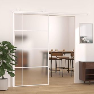Berkfield Home Sliding Door Frosted ESG Glass & Aluminium 102.5x205 cm White