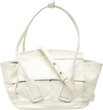 Bottega Veneta Pre-owned Vintage Handtas - Dames - Vintage Handtas - Wit - ONE Size - Leer - Vintage