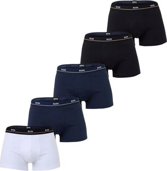 HUGO BOSS Effen boxershorts voor heren (set van 5) (Wit)