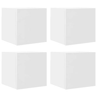 vidaXL Muebles De Sal&oacute;n De Pared 4 Uds Blanco 30,5x30x30 Cm Vidaxl