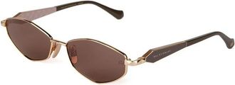 Ana Hickmann Metalen Zonnebril - Dames - Zonnebrillen - Geel - 59 MM - Accessoires