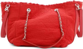 Chanel Double Face Deauville Fringe Quilted Canvas Small tote bag - Rood