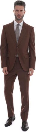 HUGO BOSS H-Huge-2Pcs-Peak Suit - Heren - Business pakken - Bruin - L - Katoen - Kostuums