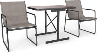 Costway 3 Piece Patio Bistro Set Outdoor Furniture Set for Small Space-Coffee