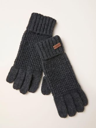 Fat Face FatFace Charcoal Grey Waffle Gloves