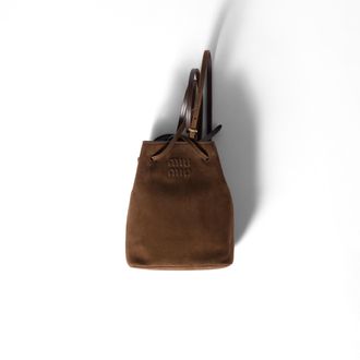 Miu Miu Suede Pouch, Woman, Cocoa Brown