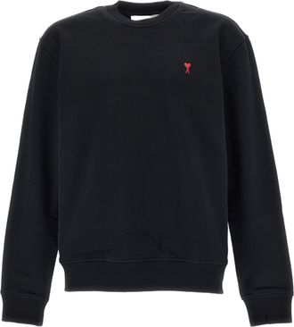 Ami Black Red Ami De Coeur Organic Cotton Sweatshirt