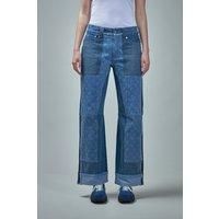 Marine Serre Regenerated Denim Straight Leg Pants