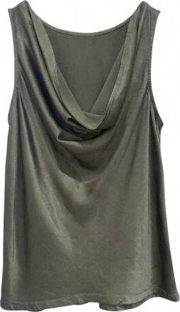 La Made Womens Charlotte Satin Tank Top In Olive