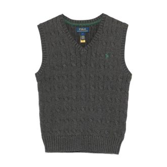 Polo Ralph Lauren Sleeveless Jumpers, male, Gray, XL, Cotton Knit Vest