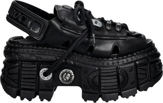 New Rock Sandalia de Plataforma con Cordones - Shoes - Mujer - Negro - 37 EU