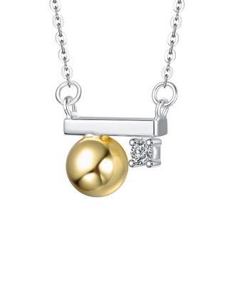 Genevive Silver Cz Chain Necklace