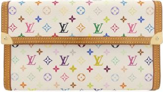 Louis Vuitton White Coated Canvas Long Wallet (Tri-Fold) (Pre-Owned)